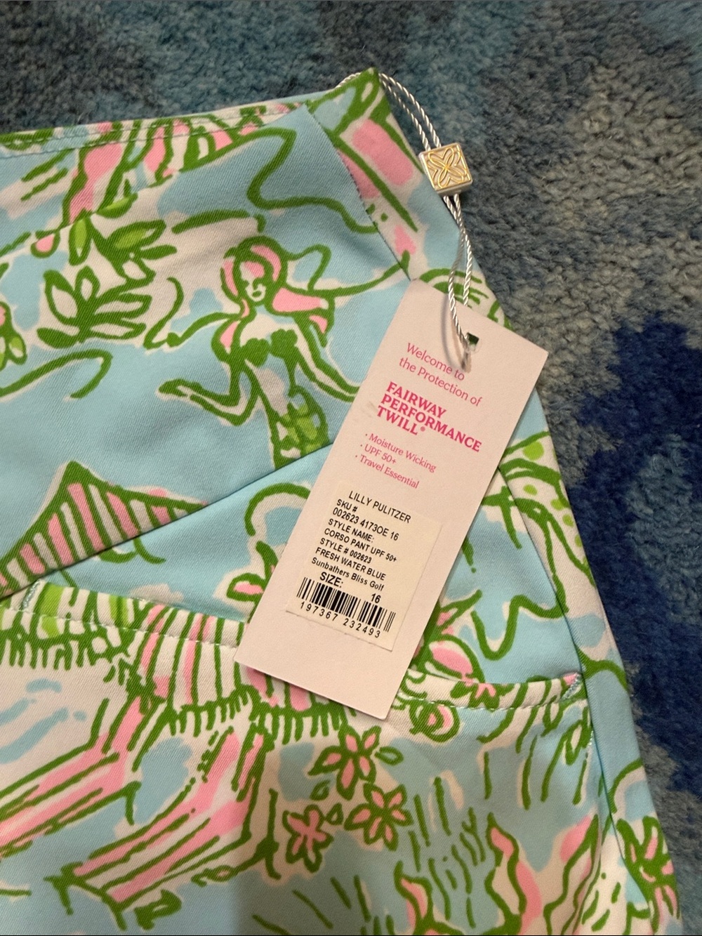 Lilly Pulitzer Fairway performance twill Corso Pant in amazing print! size 16 - Picture 3 of 10